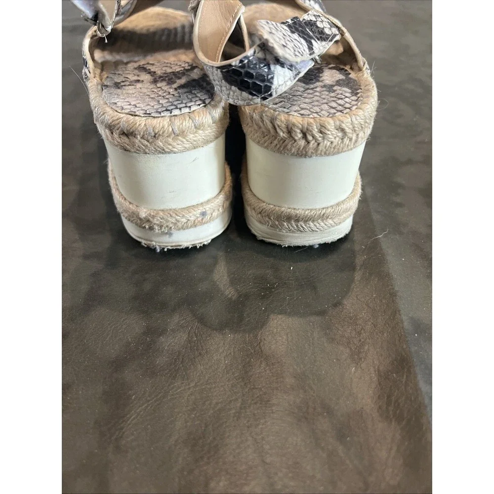 Mark Fisher snake Leather Espadrill Platform sandal Sz8 Y2K Boho Cottage Animal